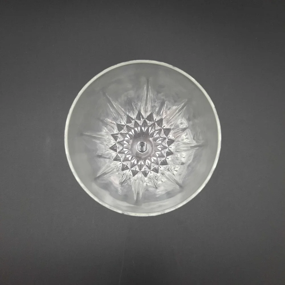 Vintage 10oz Crystal Wine Glass Etched Fluted‎ Stemware Elegant Dining Tableware